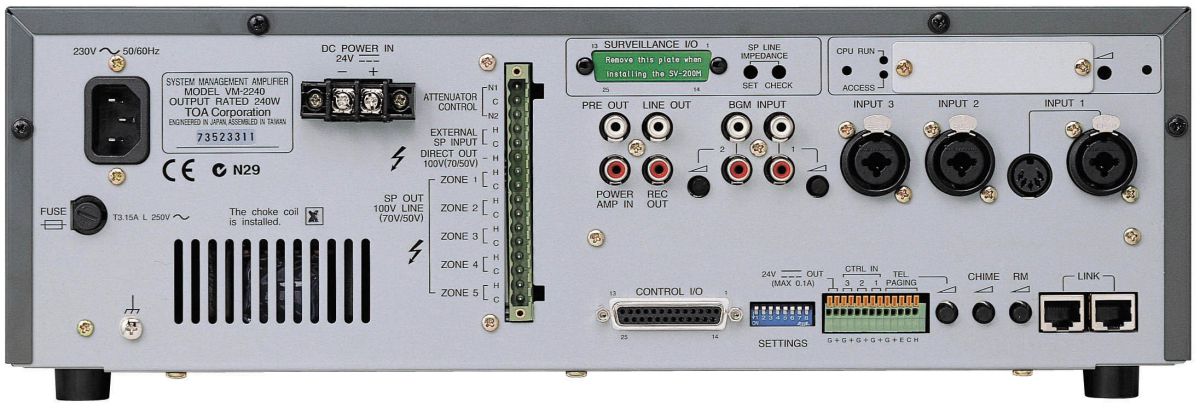 Bộ thông báo 5 vùng 240W: VM-2240 | TOA