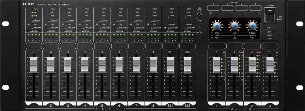 Bộ trộn kỹ thuật số stereo: M-864D | TOA