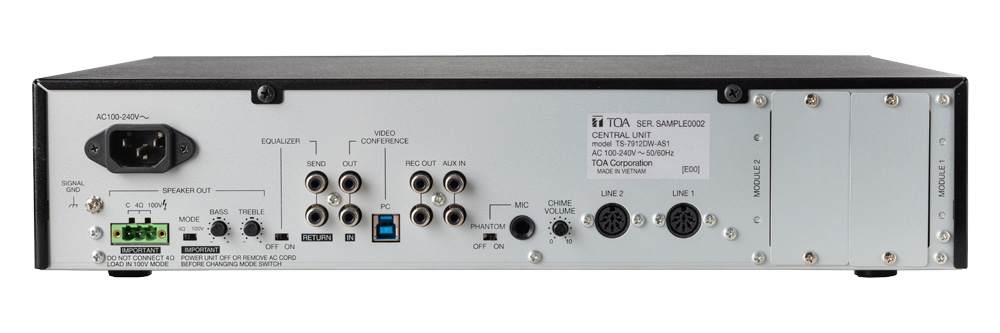 Bộ trung tâm liền công suất 120W, hỗ trợ mô-đun không dây: TS-7912DW-AS | TOA