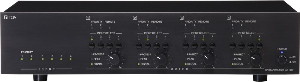 Mixer 4x4 kèm tăng âm số 4x250W: MA-725F-AS | TOA