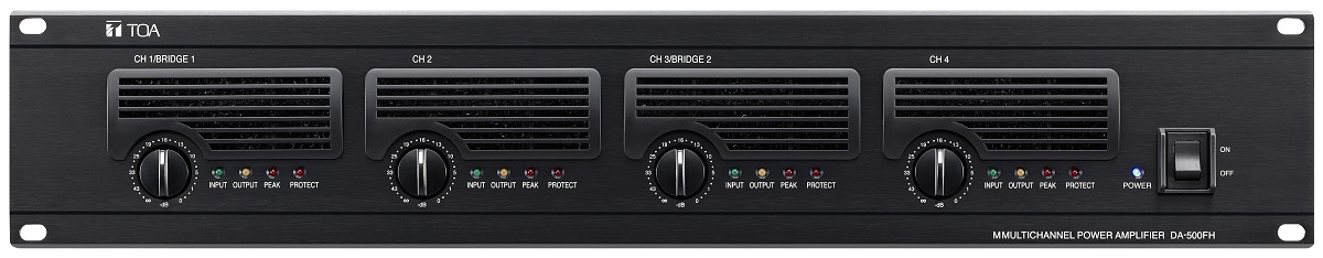 Tăng âm số 4 kênh 4x500W trở kháng cao: DA-500FH | TOA