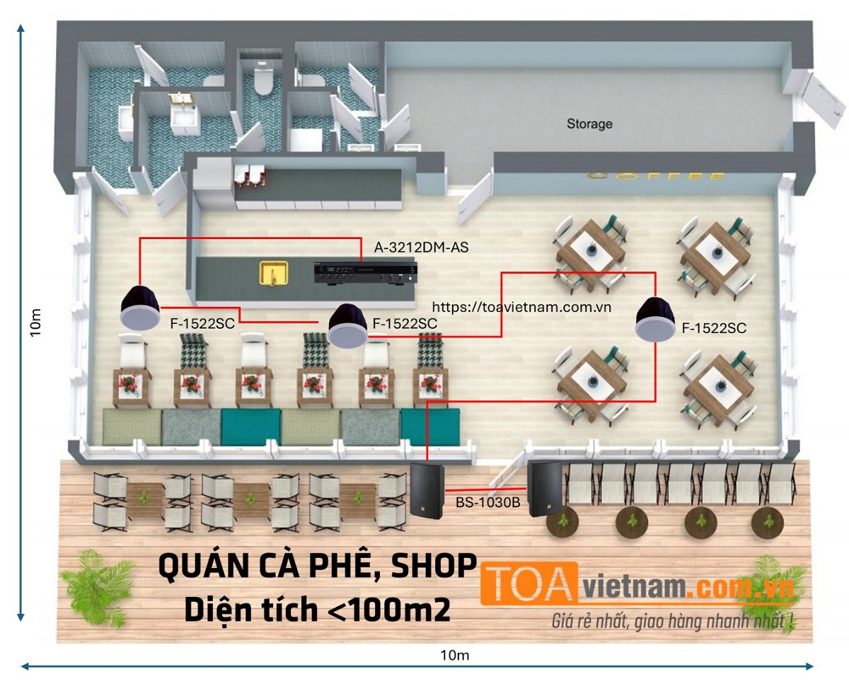 Loa TOA phát nhạc tuyệt đỉnh cho quán cafe, nhà hàng nhỏ