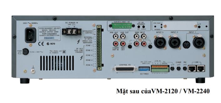 mặt sau VM-2120, VM-2240