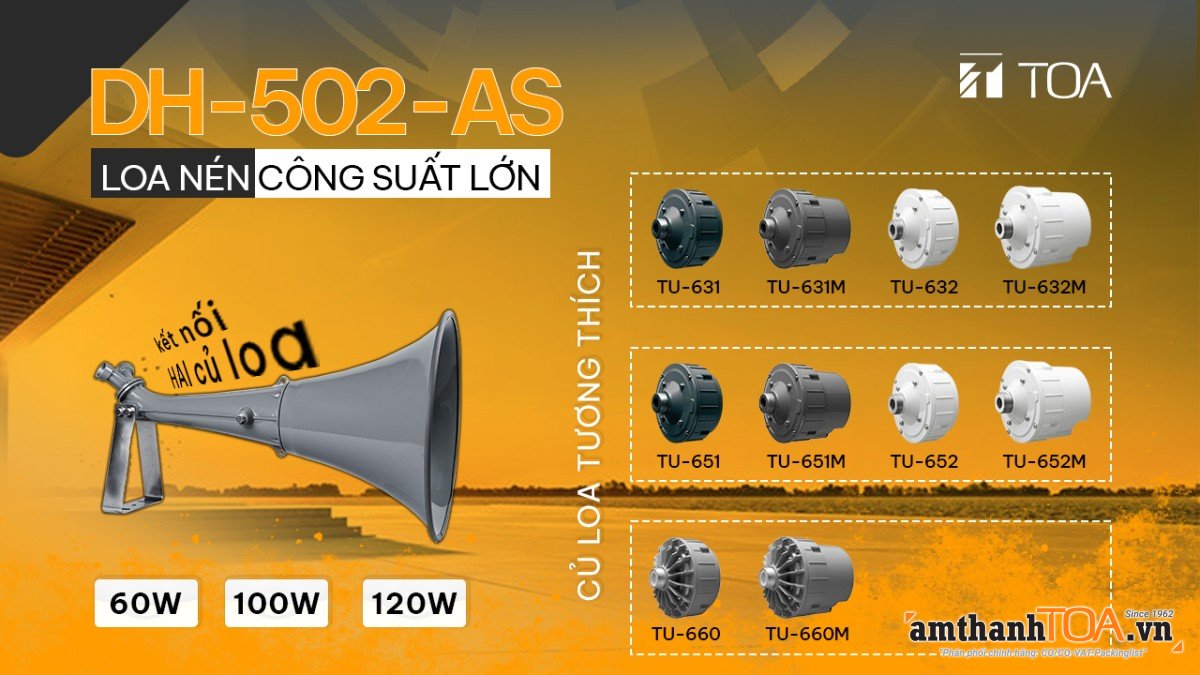 DH-502-AS vành loa nén 2 củ loa công suất tới 120W