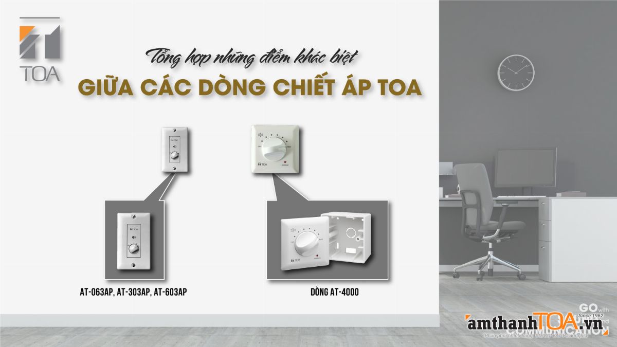 Các dòng chiết áp chỉnh âm lượng TOA