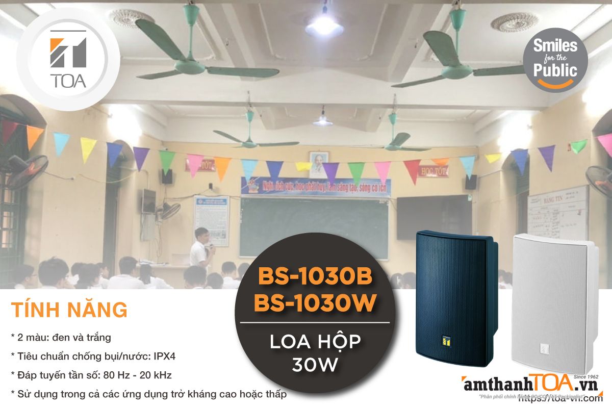 Loa hộp phổ thông phát nhạc, giảng dậy BS-1030B và BS-1030W