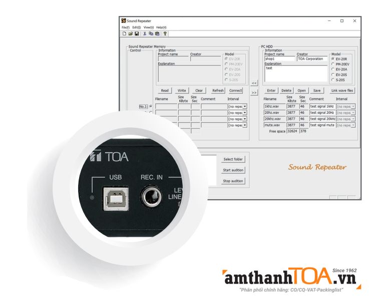 EV-20R copy nhạc bằng phần mềm chuyên dụng