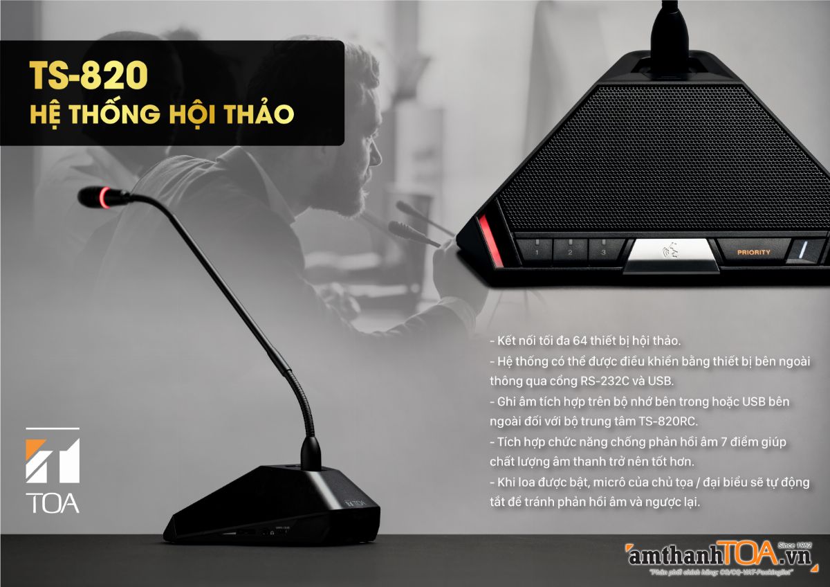 Cuộc họp hoàn toàn bảo mật với hệ thống hội thảo TS-820