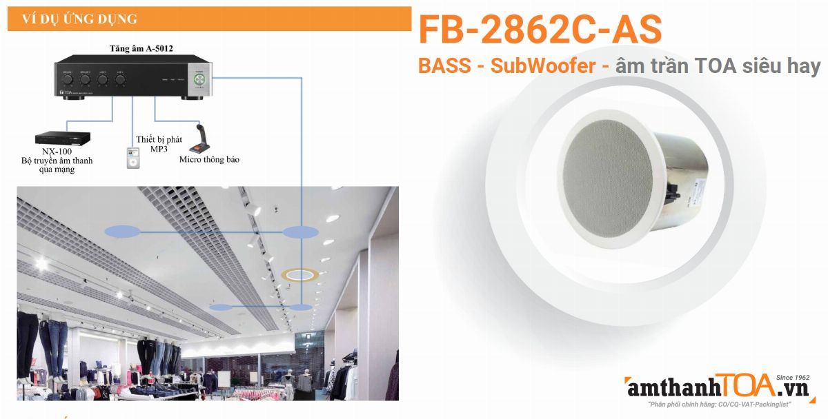 FB-2862C-AS loa BASS - SubWoofer âm trần TOA siêu hay FB-2862C-AS loa BASS - SubWoofer âm trần TOA siêu hay