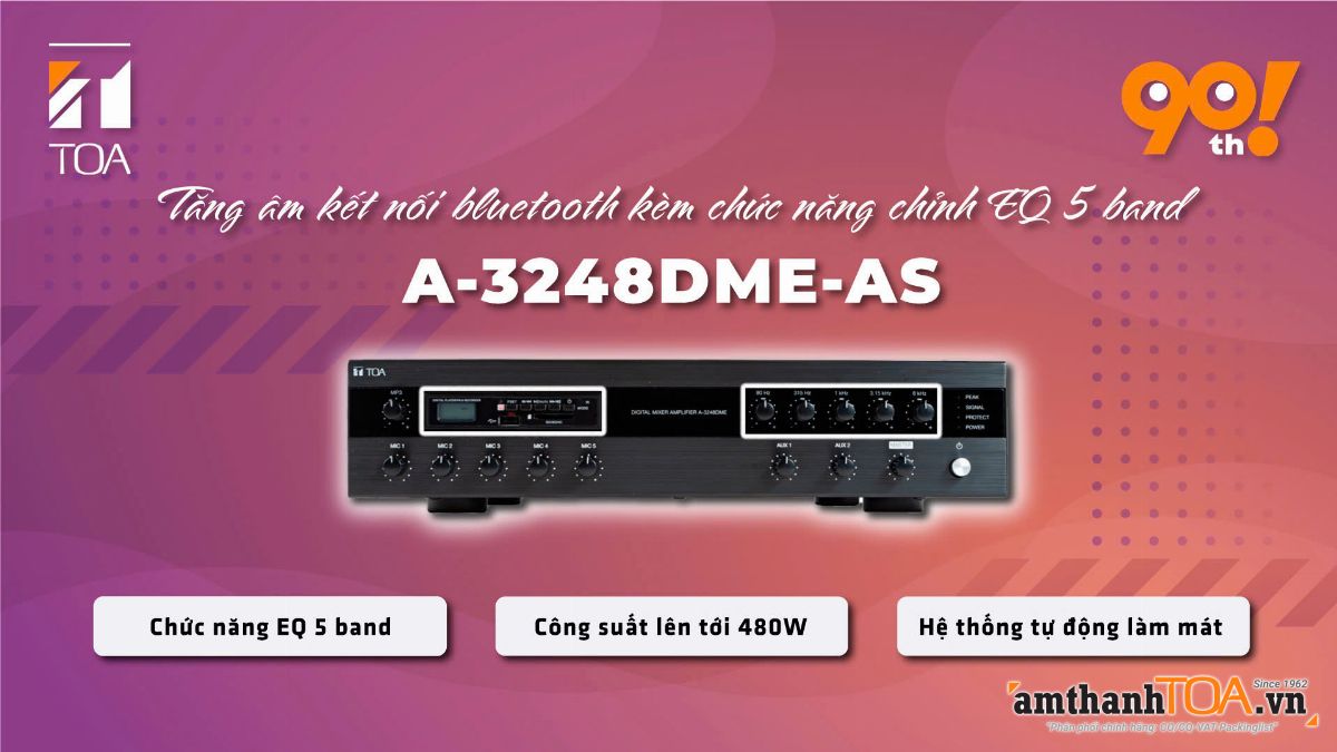 A-3248DME-AS – tăng âm kết nối bluetooth kèm chức năng chỉnh