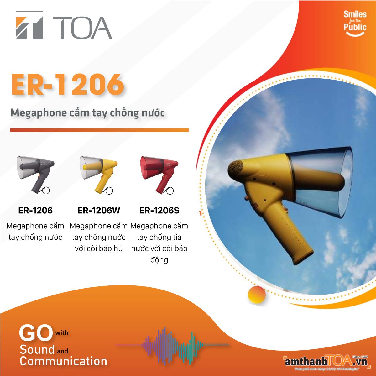 ER-1206 series - Megaphone cầm tay chống nước đa dụng 10W
