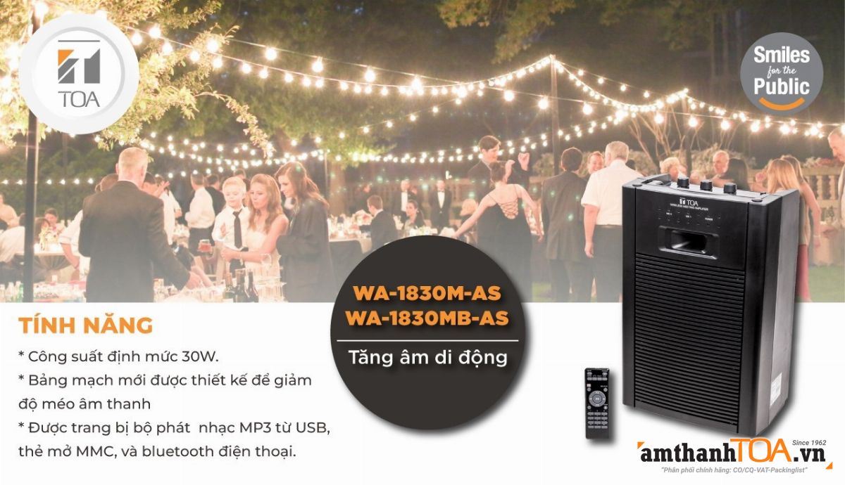 WA-1830MB-AS và WA-1830M-AS loa kéo di động đa năng WA-1830MB-AS và WA-1830M-AS loa kéo di động đa năng