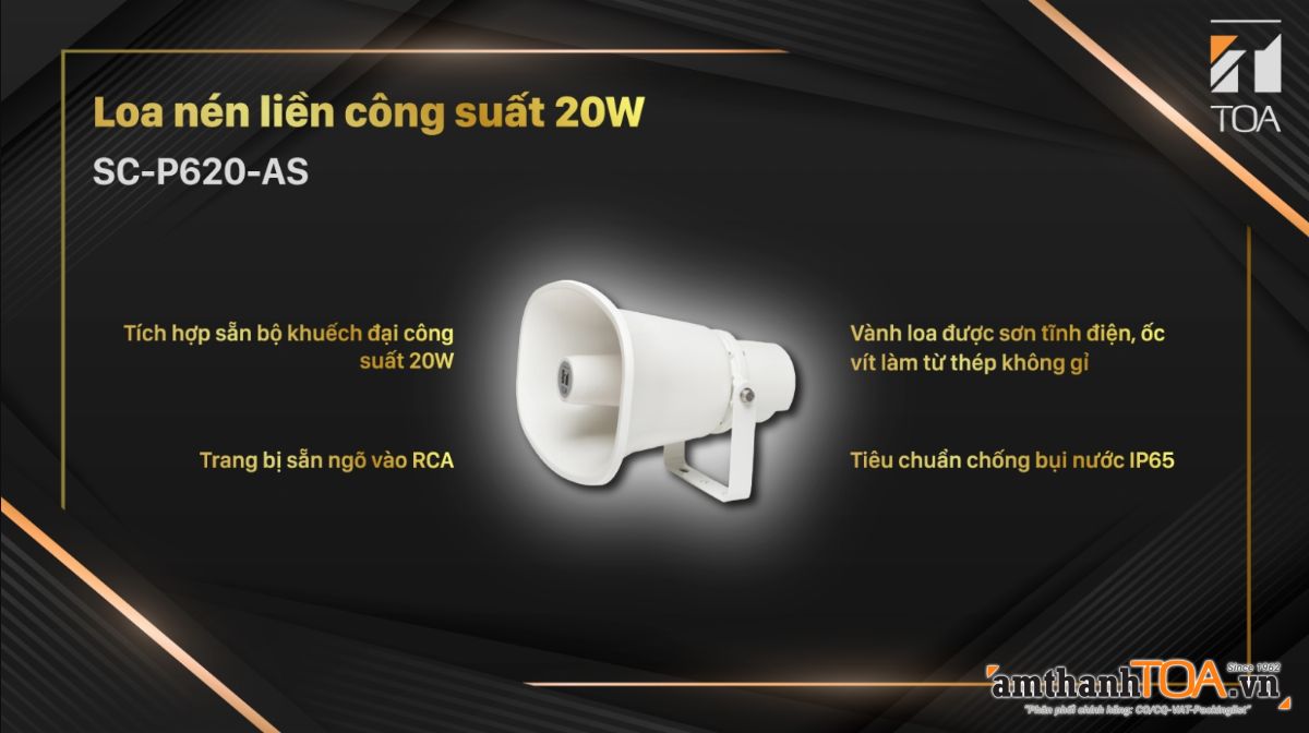 SC-P620-AS loa nén liền công suất chuyên dùng cho camera, CCTV