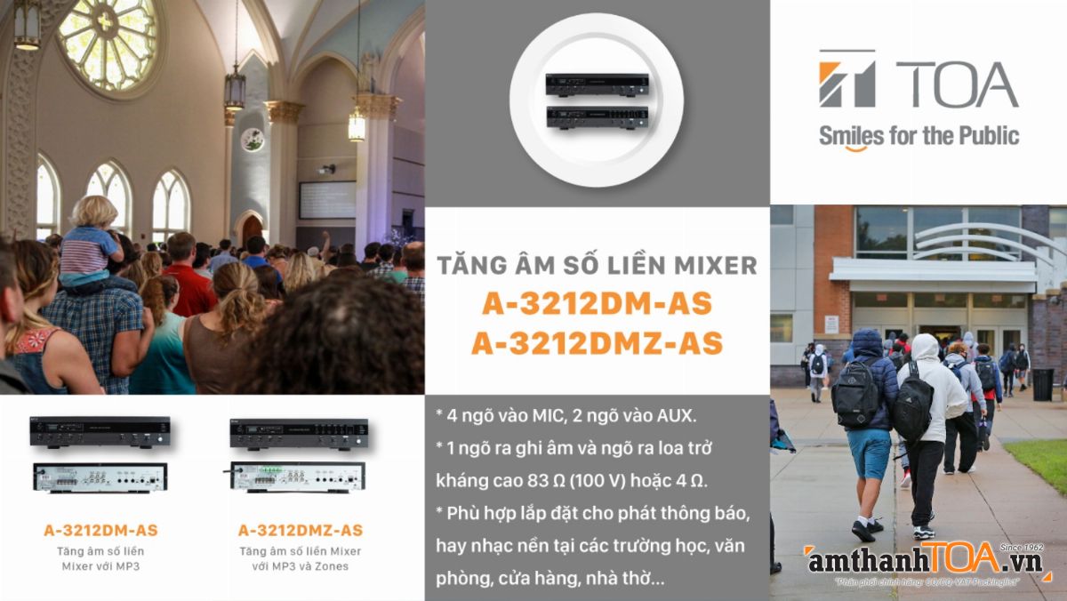 Tăng âm số liền mixer A-3212DM-AS / A-3212DMZ-AS