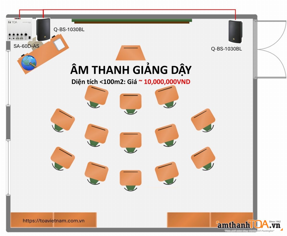 Combo âm thanh TOA cho lớp họp 20-30 học sinh, giá chưa tới 10 triệu