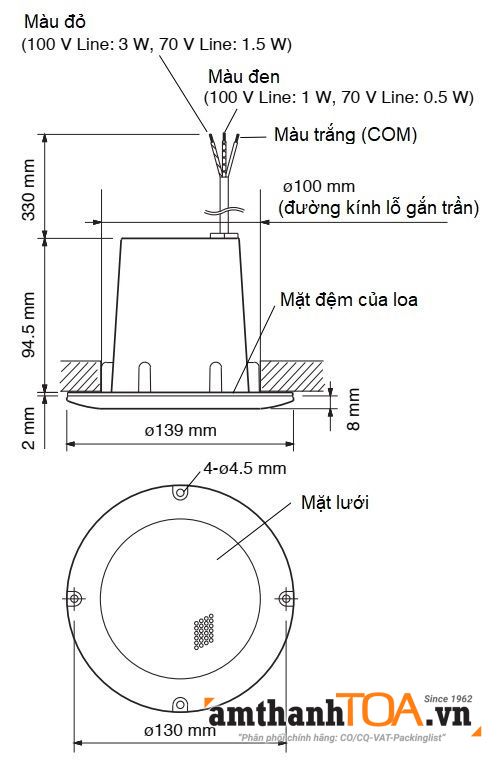 Hướng dẫn lắp đặt, đấu nối loa gắn trần chống nước PC-3CL.jpg