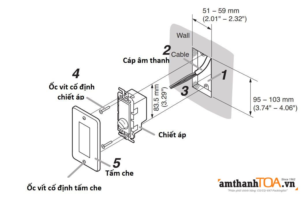 Hướng dẫn đấu nối chiết áp AT-063AP trong hệ thống âm thanh TOA Hướng dẫn đấu nối chiết áp AT-063AP trong hệ thống âm thanh TOA