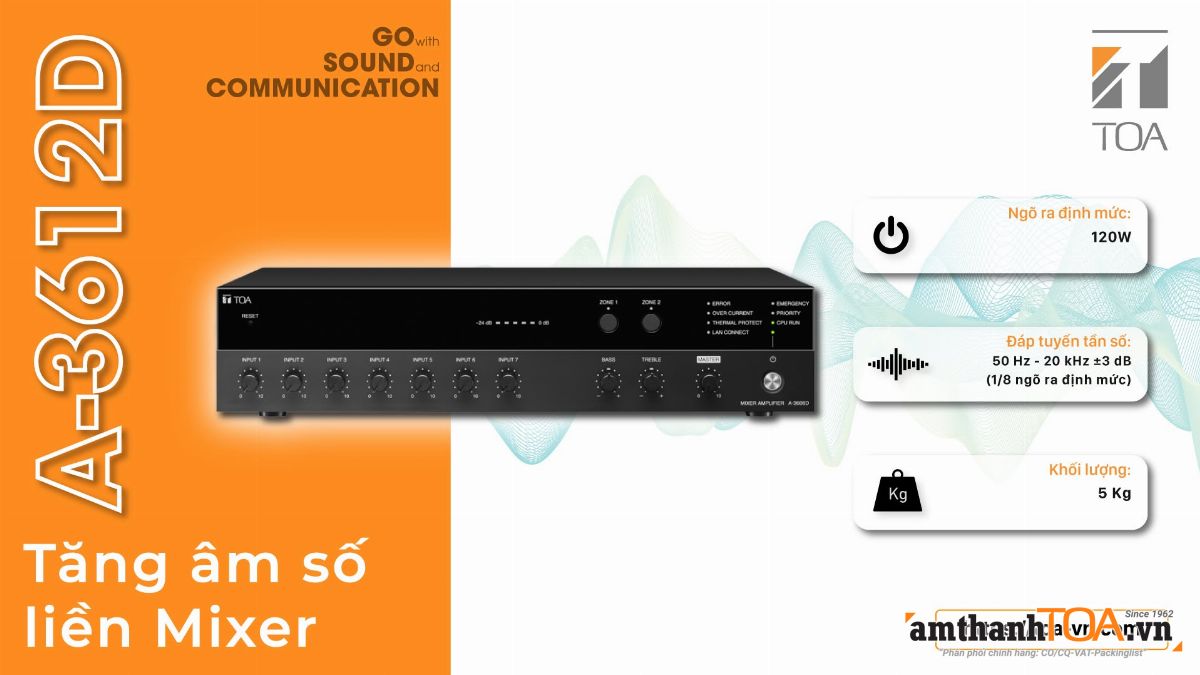 A-3612D, dòng amply Class D công nghệ cao, đa năng, hỗ trợ web browser