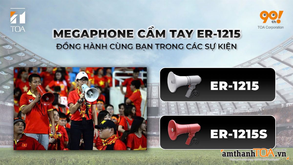 ER-1215 loa TOA cầm tay liền Micro cho cổ động viên, diễn tập PCCC, Event