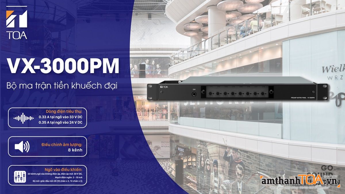 Bộ ma trận tiều khuếch đại VX-3000PM có đặc điểm gì nổi bật