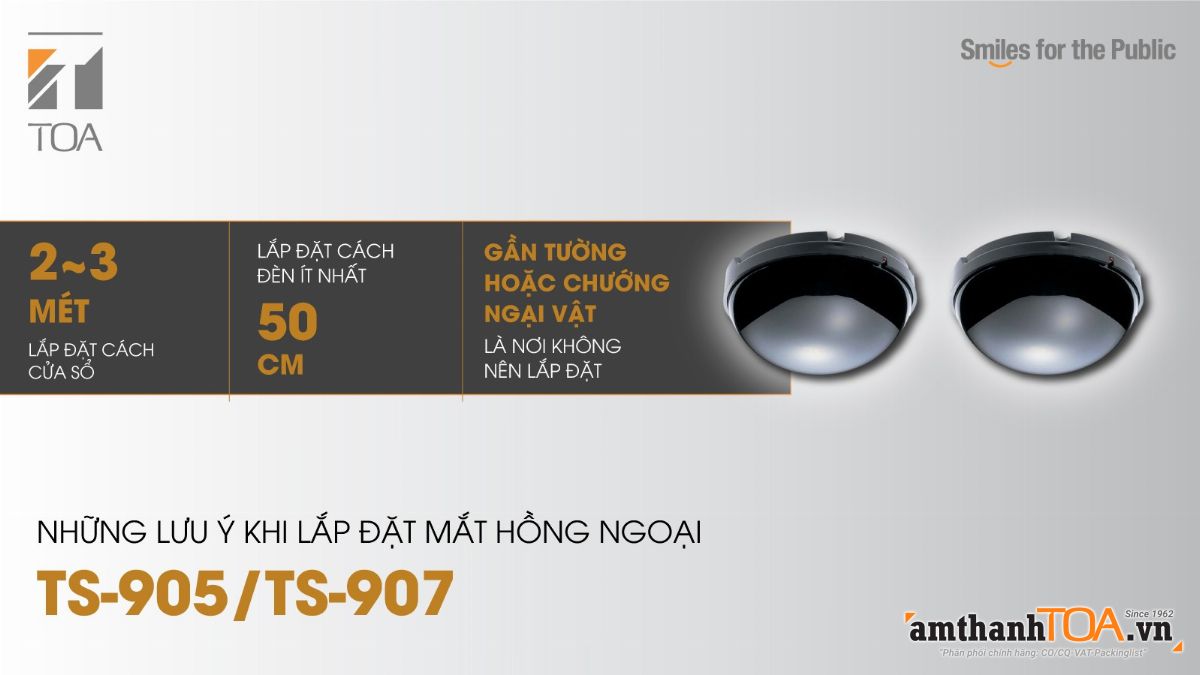 Khi lắp mắt nhận hồng ngoại TS-905/TS-907 chúng ta cần lưu ý những gì?