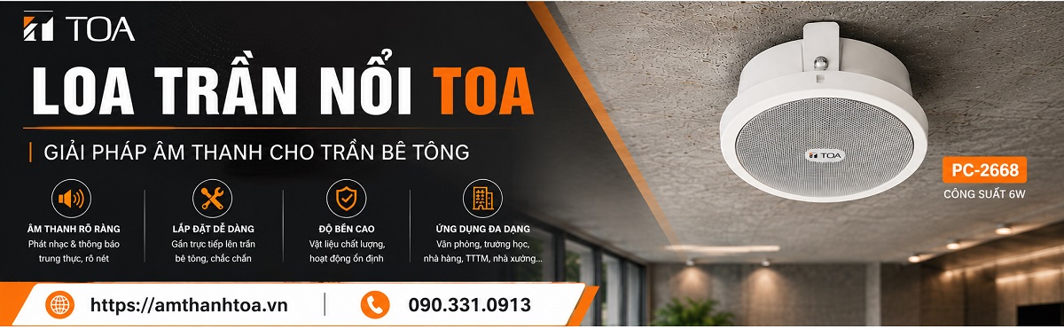 loa gắn trần nổi, trần bê tông